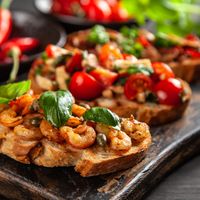 Bruschetta crevettes & Grillo Sicilia DOC