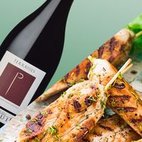 Aiguillettes de poulet en brochette + Ventoux rouge AOC