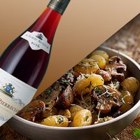 Gnocchi maison aux cèpes + Gamay