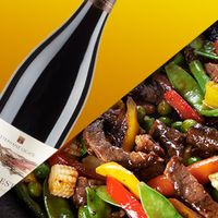 Émincé de bœuf carottes et poivrons + Côtes du Rhône rouge
