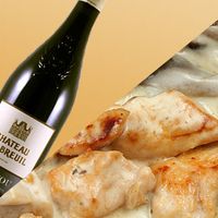 Aiguillettes de poulet poivre vert + Anjou Rouge