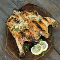 Poulet crapaudine &agrave; la moutarde & La Clape Coteaux du Languedoc