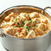 Poulet en fricassée à l'artichaut et Côtes du Rhône